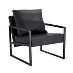Fauteuil d'appoint en cuir PU classique Zeus & Ruta avec cadre en métal, design ergonomique