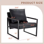 Fauteuil d'appoint en cuir PU classique Zeus & Ruta avec cadre en métal, design ergonomique
