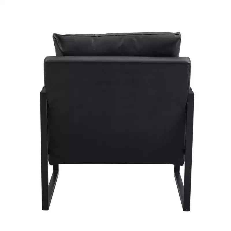 Fauteuil d'appoint en cuir PU classique Zeus & Ruta avec cadre en métal, design ergonomique