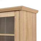 Buffet autoportant Whisen avec huche, armoire de rangement haute de cuisine avec casier à vin et étagères réglables