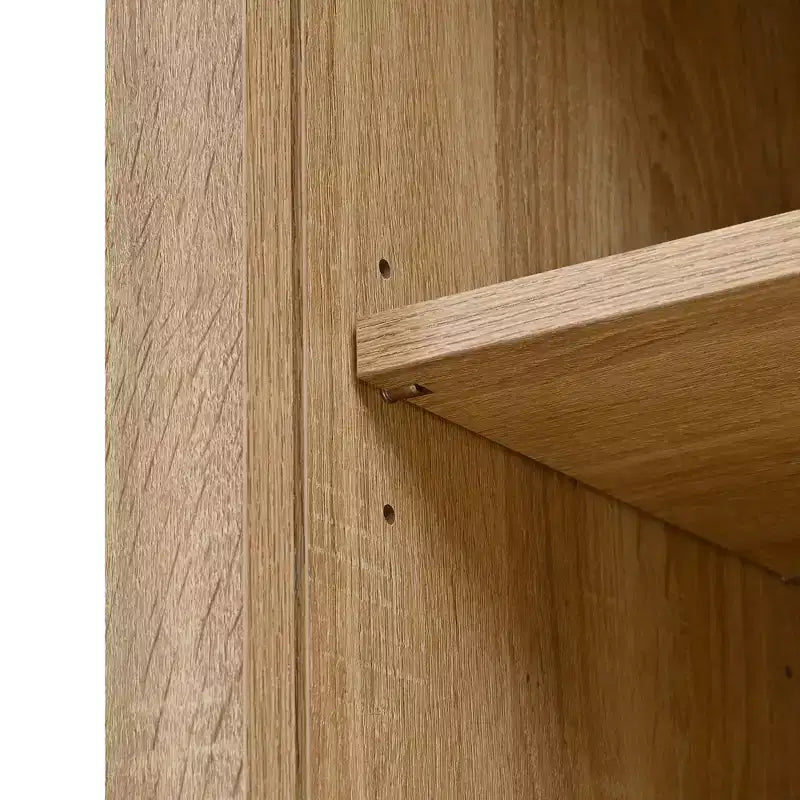 Buffet autoportant Whisen avec huche, armoire de rangement haute de cuisine avec casier à vin et étagères réglables