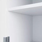 Buffet autoportant Whisen avec huche, armoire de rangement haute de cuisine avec casier à vin et étagères réglables
