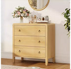 Natural 3 Drawer Dresser, Modern Closet Dressers Chest of Drawers, Wood Storage Dresser Chest of Drawers Clothes Organizer