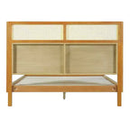 Lit plateforme King/Queen avec tête de lit, Lit moderne du milieu du siècle en bois d'hévéa pour chambre à coucher, Naturel - ModernLuxe