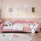 Lit de repos rembourré avec deux tiroirs de rangement, Canapé-lit capitonné avec boutons au dos et passepoil sur les accoudoirs ondulés pour chambre à coucher ou chambre d'amis