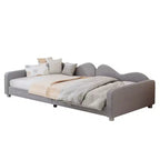 Lit de repos rembourré avec deux tiroirs de rangement, Canapé-lit capitonné avec boutons au dos et passepoil sur les accoudoirs ondulés pour chambre à coucher ou chambre d'amis