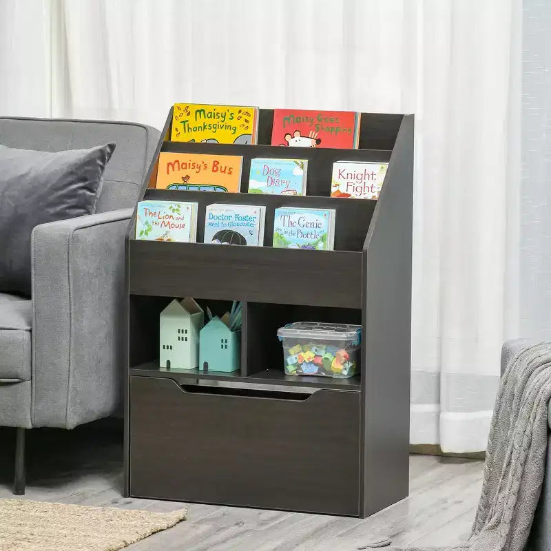 Étagère-bibliothèque multi-niveaux Whisen pour enfants avec tiroir de rangement, cadeau pour enfants