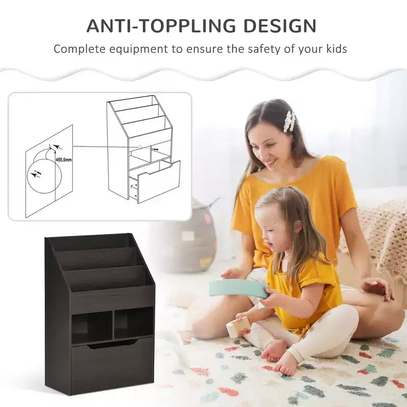 Étagère-bibliothèque multi-niveaux Whisen pour enfants avec tiroir de rangement, cadeau pour enfants