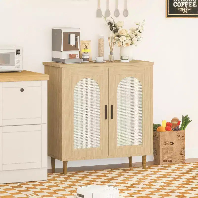Meuble Buffet de Rangement, Buffet Commode avec 2 Portes et Étagères Réglables (2 pièces)