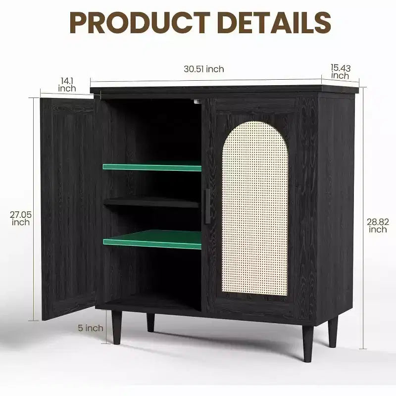 Meuble Buffet de Rangement, Buffet Commode avec 2 Portes et Étagères Réglables (2 pièces)