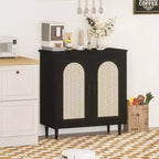 Meuble Buffet de Rangement, Buffet Commode avec 2 Portes et Étagères Réglables (2 pièces)