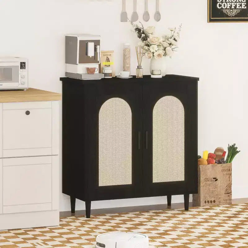 Meuble Buffet de Rangement, Buffet Commode avec 2 Portes et Étagères Réglables (2 pièces)