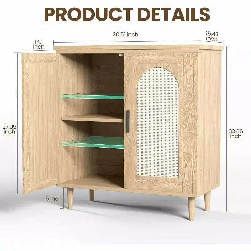 Meuble Buffet de Rangement, Buffet Commode avec 2 Portes et Étagères Réglables (2 pièces)