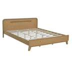 Cadre de lit King/Queen, Cadre de lit plateforme en pin massif, Sommier tapissier non requis, Jaune rustique - ModernLuxe