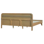 Cadre de lit King/Queen, Cadre de lit plateforme en pin massif, Sommier tapissier non requis, Jaune rustique - ModernLuxe