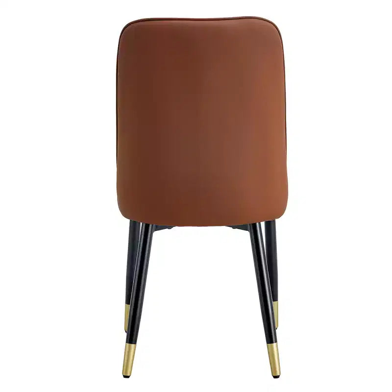 Chaises de salle à manger Zeus & Ruta 2 pièces avec coussin en PU et pieds en métal, idéales pour la cuisine, la salle à manger et le salon