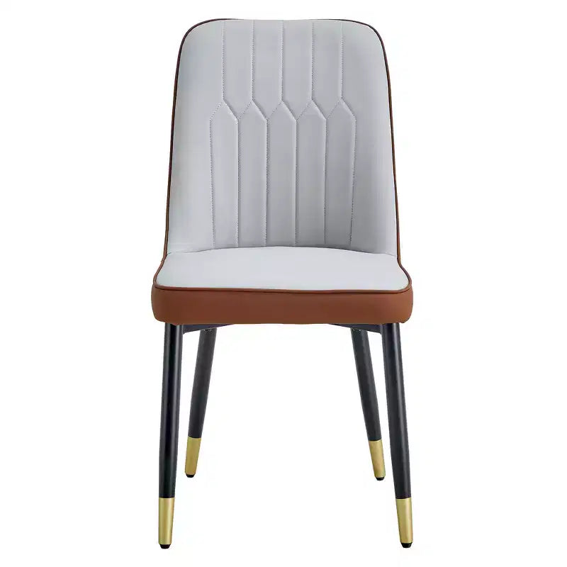 Chaises de salle à manger Zeus & Ruta 2 pièces avec coussin en PU et pieds en métal, idéales pour la cuisine, la salle à manger et le salon