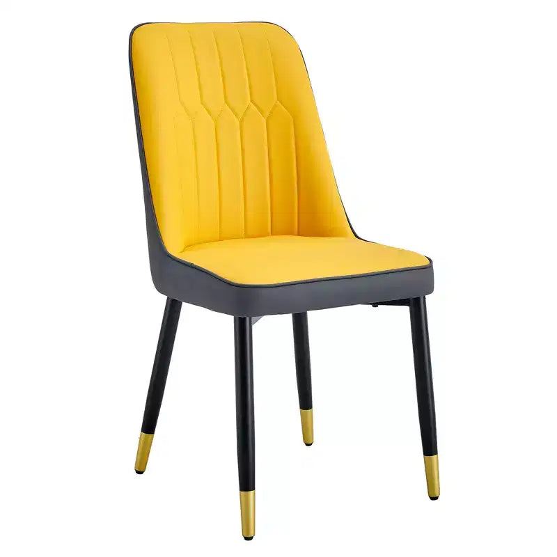Chaises de salle à manger Zeus & Ruta 2 pièces avec coussin en PU et pieds en métal, idéales pour la cuisine, la salle à manger et le salon