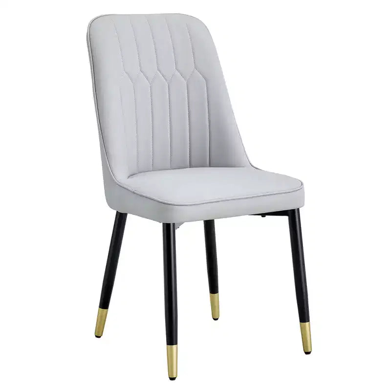 Chaises de salle à manger Zeus & Ruta 2 pièces avec coussin en PU et pieds en métal, idéales pour la cuisine, la salle à manger et le salon