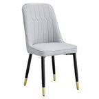 Chaises de salle à manger Zeus & Ruta 2 pièces avec coussin en PU et pieds en métal, idéales pour la cuisine, la salle à manger et le salon