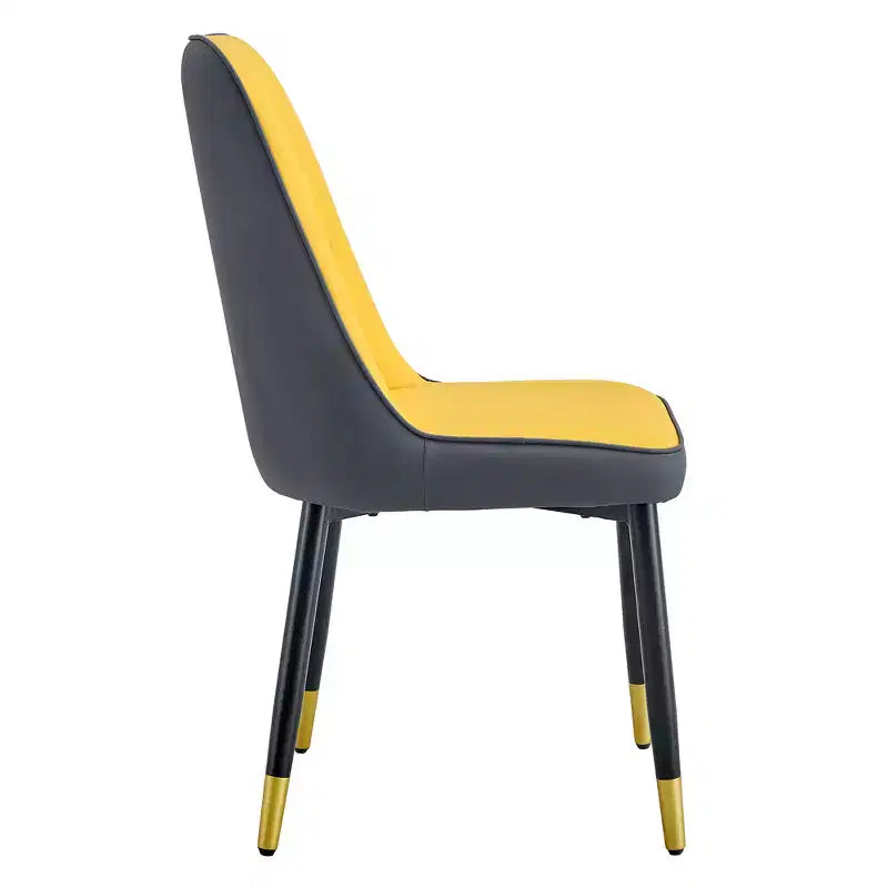 Chaises de salle à manger Zeus & Ruta 2 pièces avec coussin en PU et pieds en métal, idéales pour la cuisine, la salle à manger et le salon