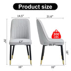 Chaises de salle à manger Zeus & Ruta 2 pièces avec coussin en PU et pieds en métal, idéales pour la cuisine, la salle à manger et le salon