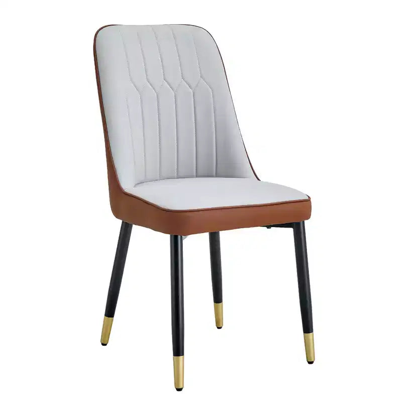 Chaises de salle à manger Zeus & Ruta 2 pièces avec coussin en PU et pieds en métal, idéales pour la cuisine, la salle à manger et le salon