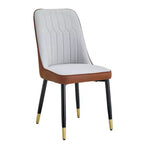 Chaises de salle à manger Zeus & Ruta 2 pièces avec coussin en PU et pieds en métal, idéales pour la cuisine, la salle à manger et le salon