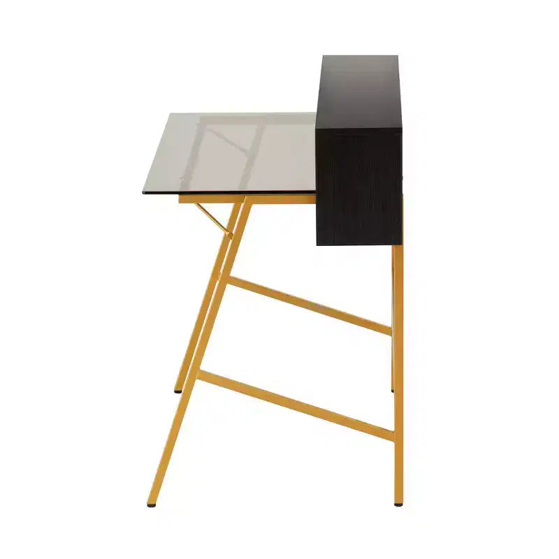 Bureau d'écriture Techni Mobili Home Office avec rehausseur, doré
