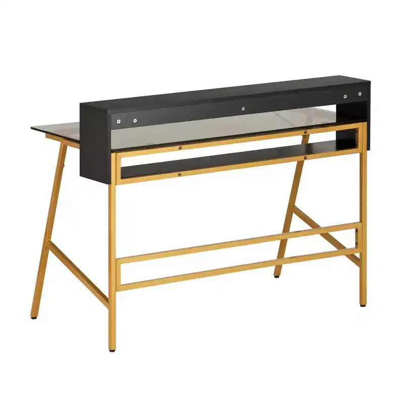 Bureau d'écriture Techni Mobili Home Office avec rehausseur, doré