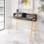 Bureau d'écriture Techni Mobili Home Office avec rehausseur, doré