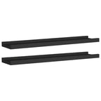 Lot de 2 étagères murales Ledge en MDF noir, 60 cm, Rangement