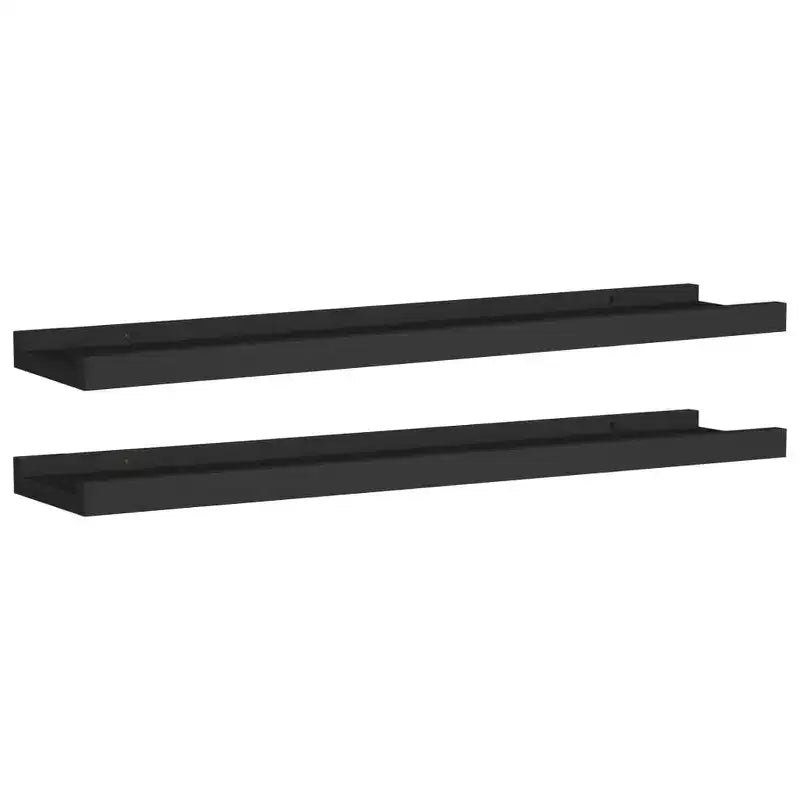 Lot de 2 étagères murales Ledge en MDF noir, 60 cm, Rangement