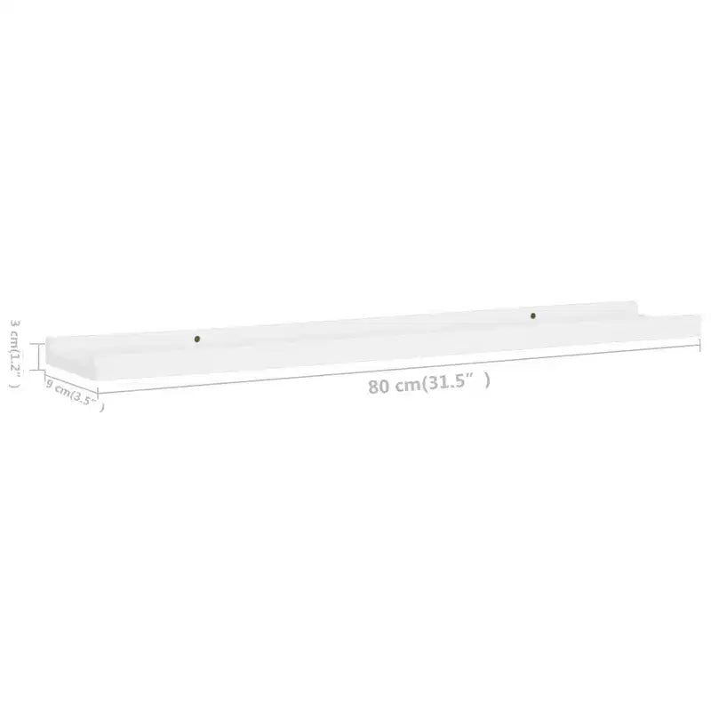 Lot de 2 étagères murales Ledge en MDF blanc de 80 cm de long