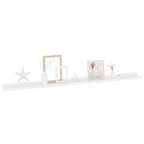 Lot de 2 étagères murales MDF Blanc 115 x 9 x 3 cm Fixation murale