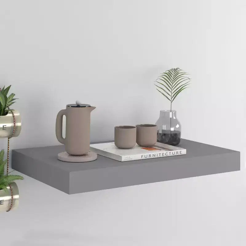 Wall Shelf Grey Honeycomb MDF, metal 15.7x9.1x1.5 in Wall Shelf