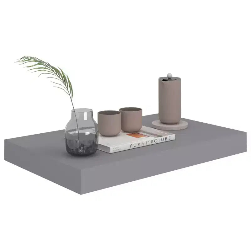 Étagère murale nid d'abeille grise en MDF, métal 40x23x3,8 cm Étagère murale