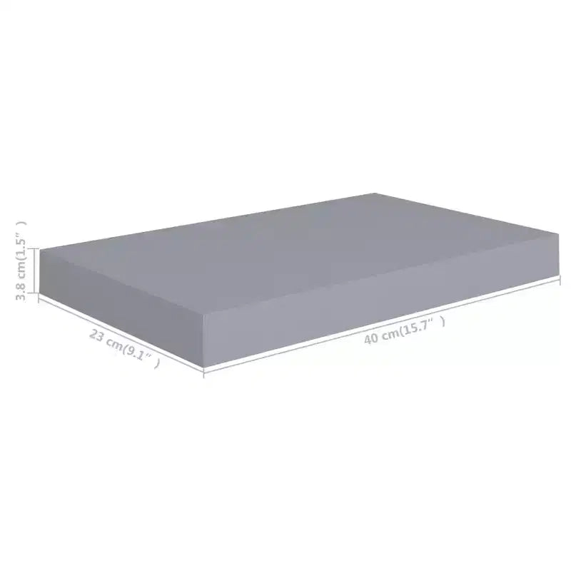 Étagère murale nid d'abeille grise en MDF, métal 40x23x3,8 cm Étagère murale
