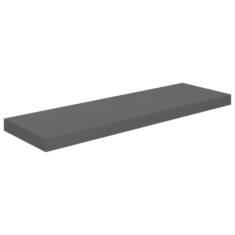 Étagère murale MDF gris laqué, métal, 80 cm de long