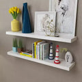Wall Shelf Set of 2 White MDF
