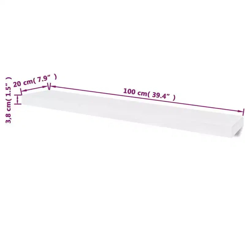 Étagère murale, lot de 2, MDF blanc