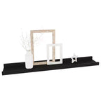 Étagère Murale Lot de 4 MDF Noir 60x9x3 cm Fixation Murale