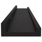 Étagère Murale Lot de 4 MDF Noir 60x9x3 cm Fixation Murale