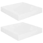 Étagère murale, lot de 2, blanc brillant, nid d'abeille, MDF, métal, petite
