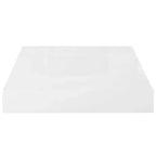 Étagère murale, lot de 2, blanc brillant, nid d'abeille, MDF, métal, petite