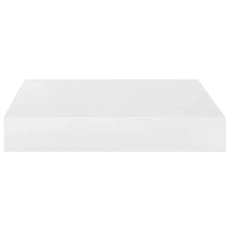 Étagère murale, lot de 2, blanc brillant, nid d'abeille, MDF, métal, petite