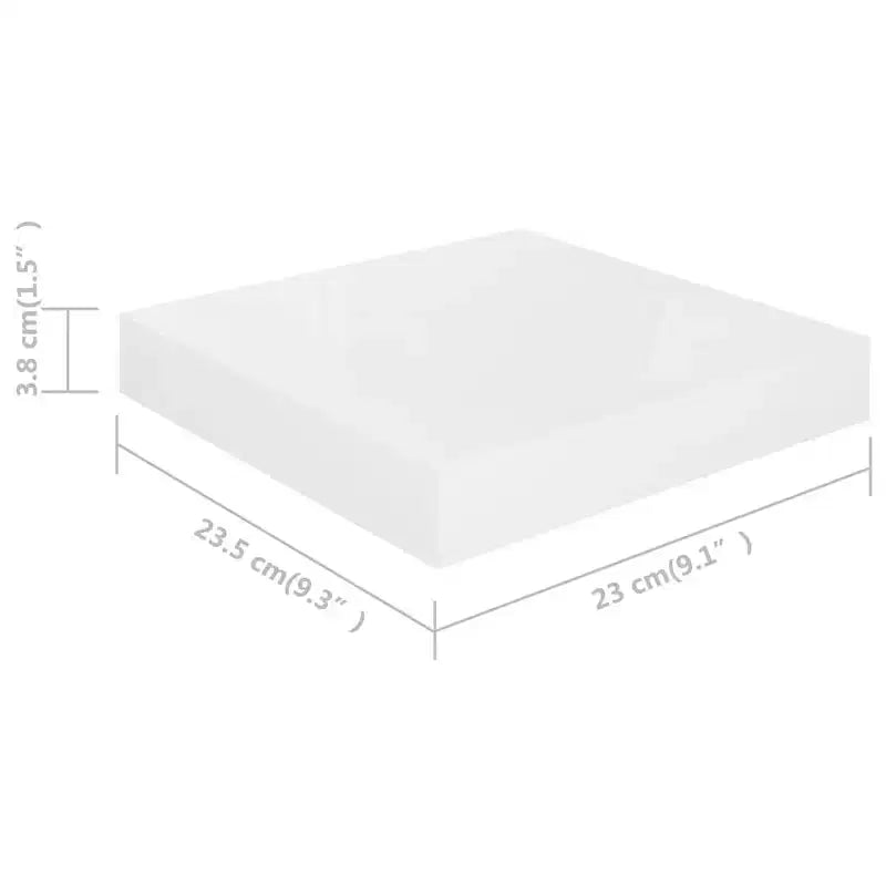 Étagère murale, lot de 2, blanc brillant, nid d'abeille, MDF, métal, petite