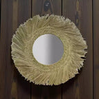 Miroir Mural Rond en Jonc de Mer Slickblue 36 Cadre Tressé Naturel Miroir Central de 15 pour Décoration Côtier