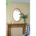 Okak Farmhouse Miroir Mural Décoratif de Diverses Formes pour Entrée, Salle de Bain, Miroir de Coiffeuse en Bois Massif pour Chambre à Coucher