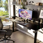 Celebalcony Bureau debout réglable en hauteur 71", Bureaux d'ordinateur avec préréglage de mémoire, Plateau de table en plusieurs parties, Cadre noir